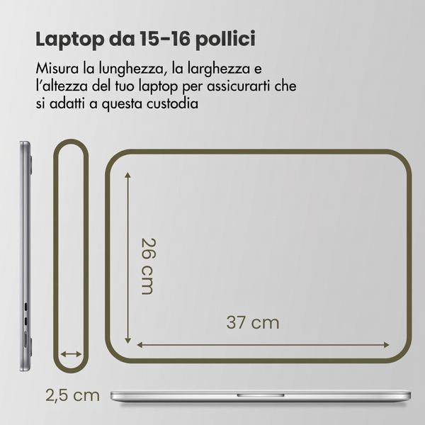 Accezz Custodia per laptop 15-16 pollici - Blu