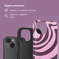 Selencia Cover Posteriore Vivid Apple iPhone 14 - Wavy Swirl Pink Plum