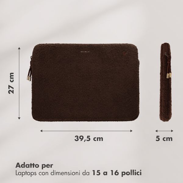 Selencia Cover laptop teddy 15-16 pollici - Choco Brown