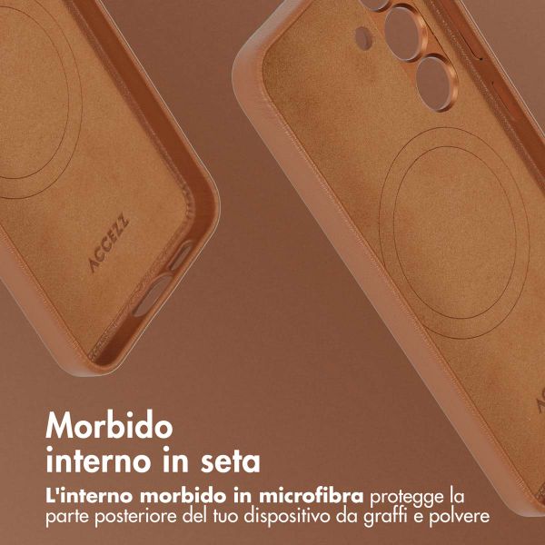 Accezz Cover in Pelle con MagSafe Samsung Galaxy S24 - Sienna Brown
