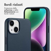 Accezz Cover in Pelle con MagSafe Apple iPhone 14 - Nightfall Blue