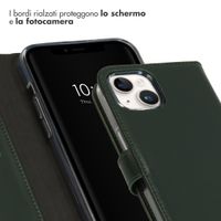 Selencia Cover a libro in vera pelle Apple iPhone 15 Plus - Verde