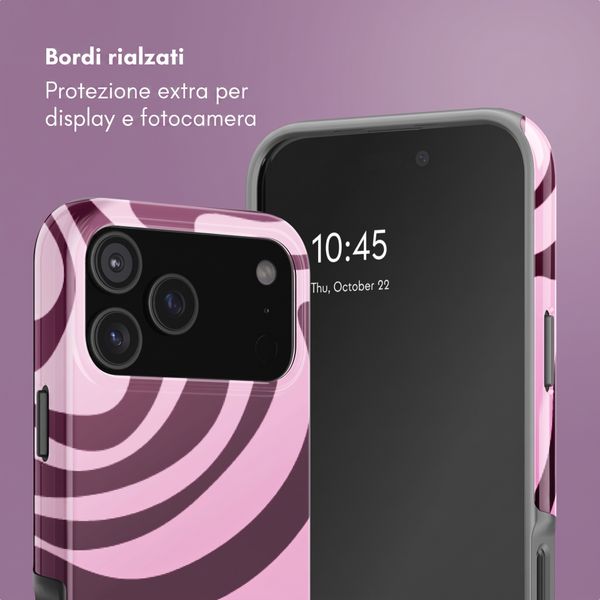 Selencia Cover Posteriore Vivid Apple iPhone 18 Pro - Wavy Swirl Pink Plum