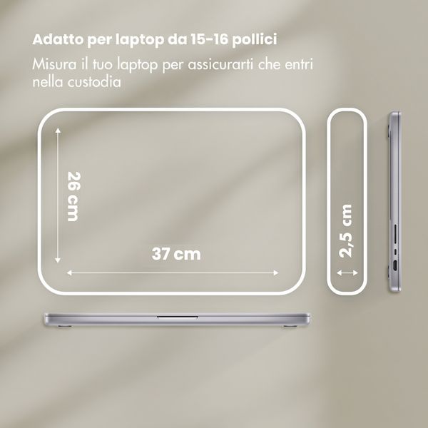 Selencia Custodia per laptop Teddy 15-16 pollici - Sage Green