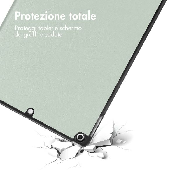 imoshion Cover a libro Trifold Apple iPad 9 (2021) 10.2 pollici / iPad 8 (2020) 10.2 pollici / iPad 7 (2019) 10.2 pollici - Verde chiaro