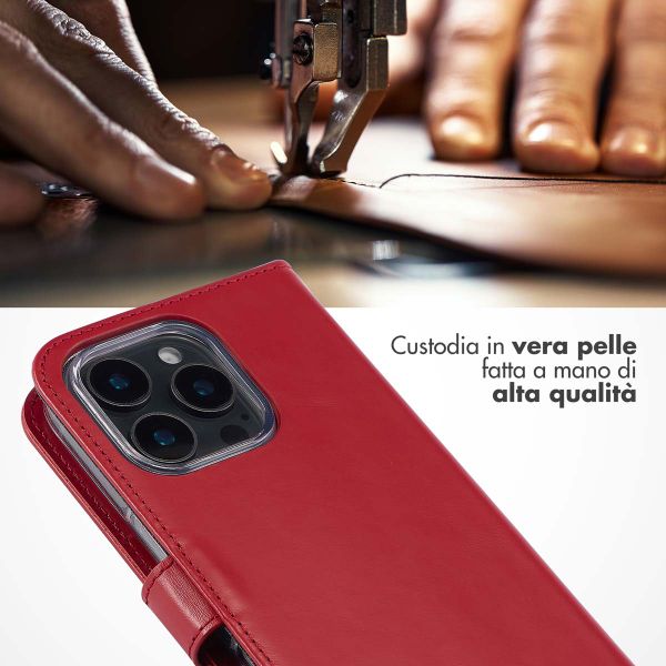 Selencia Cover a libro in vera pelle Apple iPhone 16 Pro Max - Rosso
