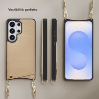 Selencia Cover per telefono Nova con cordino e portacarte Samsung Galaxy S26 Ultra - Beige