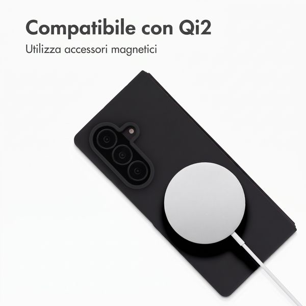 Accezz Cover in silicone liquido con MagSafe Samsung Galaxy Z Fold 8 Ultra - Nero