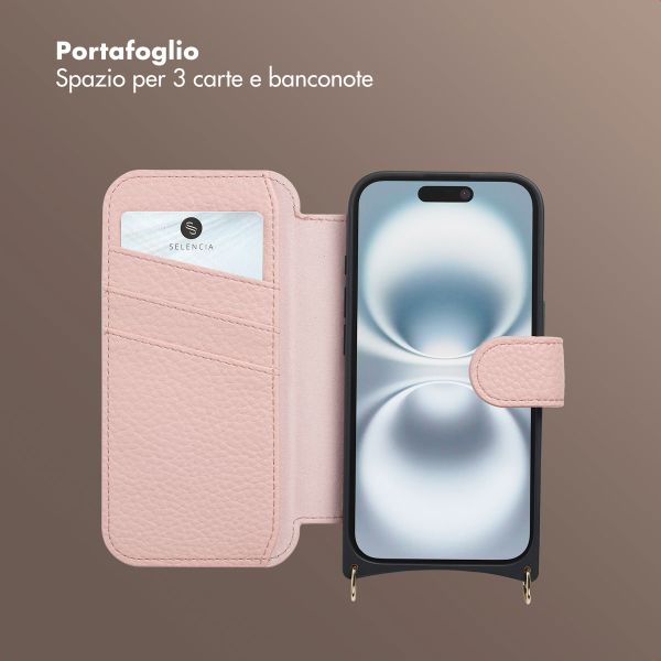 Selencia Cover Riva con MagSafe e cordino Apple iPhone 16 - Old Pink