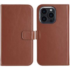 Selencia Cover a libro in vera pelle Apple iPhone 16 Pro - Marrone chiaro