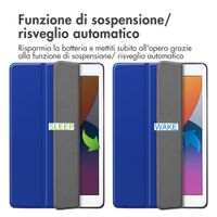 imoshion Cover a libro Trifold Apple iPad 9 (2021) 10.2 pollici / iPad 8 (2020) 10.2 pollici / iPad 7 (2019) 10.2 pollici - Cobalt Blue