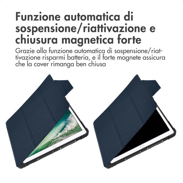 Accezz Libreria a tre ante robusta Apple iPad 6 (2018) 9.7 pollici / iPad 5 (2017) 9.7 pollici / Air 2 (2014)/Air 1 (2013) - Blu scuro
