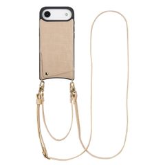 Selencia Cover per telefono Nova Croco con cordino e portacarte Apple iPhone Air - Beige