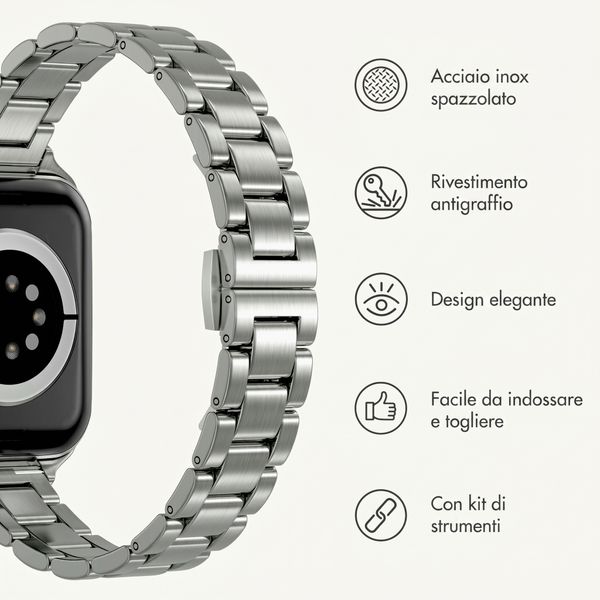 Selencia Cinturino sottile in acciaio a maglie Apple Watch | 38/40/41/42 mm - Argento