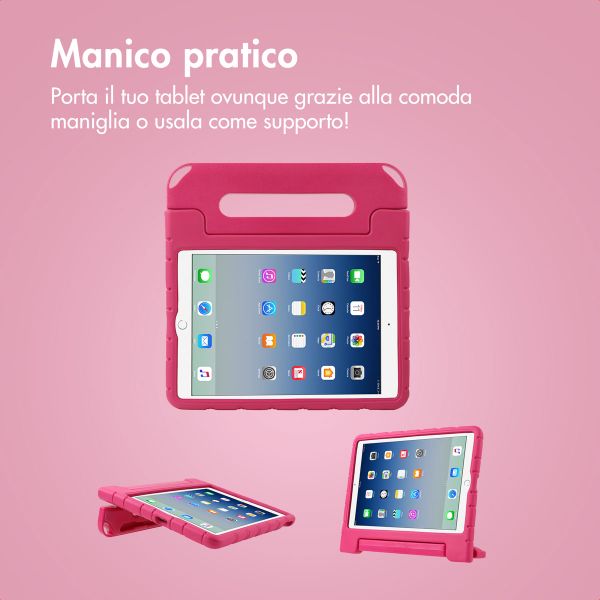 imoshion Cover per tablet a prova di bambino con bambole rimovibili Apple iPad 9 (2021) 10.2 pollici / iPad 8 (2020) 10.2 pollici / iPad 7 (2019) 10.2 pollici - Rosa