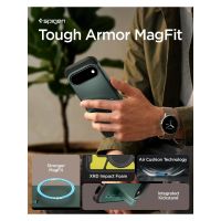 Spigen Cover Posteriore Corazzata Tough con MagSafe Google Pixel 11 - Abyss Green