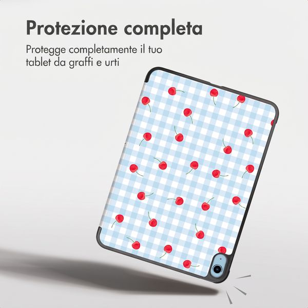 imoshion Cover Trifold Design Apple iPad 11 (2025) 11 pollici A16 / iPad 10 (2022) 10.9 pollici - Cherry Check