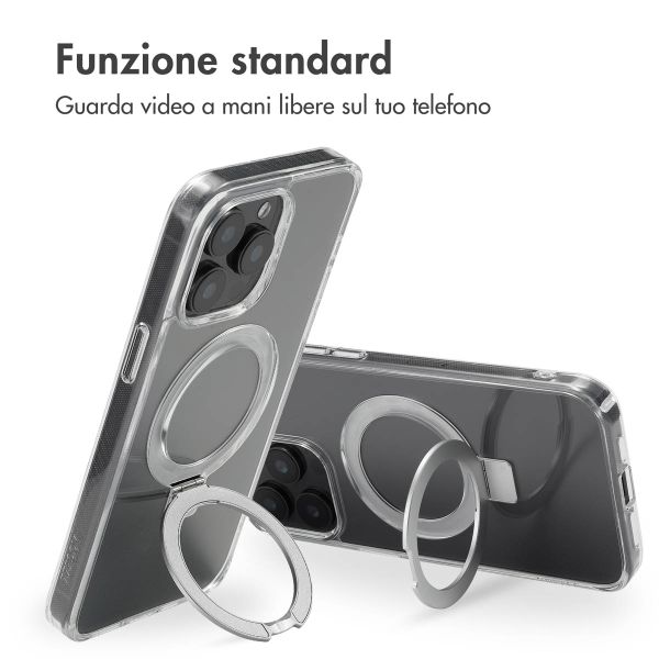 Accezz Cover con anello e supporto con MagSafe Apple iPhone 15 Pro Max - Trasparente