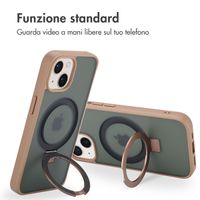 Accezz Cover con anello e supporto con MagSafe Apple iPhone 15 - Marrone