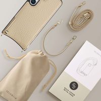 Selencia Cover per telefono Nova con cordino e portacarte Samsung Galaxy S25 - Beige