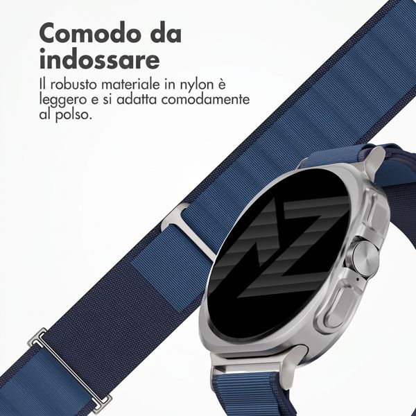Accezz Cinturino in nylon Alpine Samsung Galaxy Watch Ultra 2 (2026) / Ultra (2024/2025) - Dark Blue