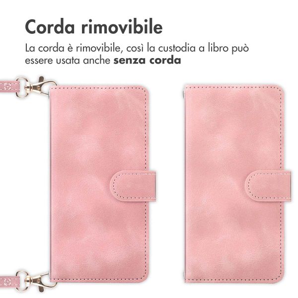 imoshion Cover a libro con Cordino Samsung Galaxy S25 Plus - Rosa