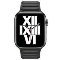 Apple Cinturino Leather Link Apple Watch | 44/45/46/49 mm - Taglia S/M - Nero