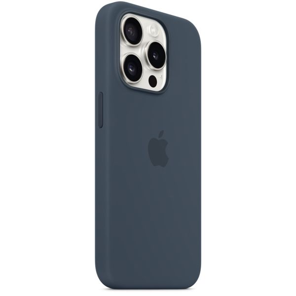 Apple Cover Posteriore in Silicone con MagSafe Apple iPhone 15 Pro - Storm Blue