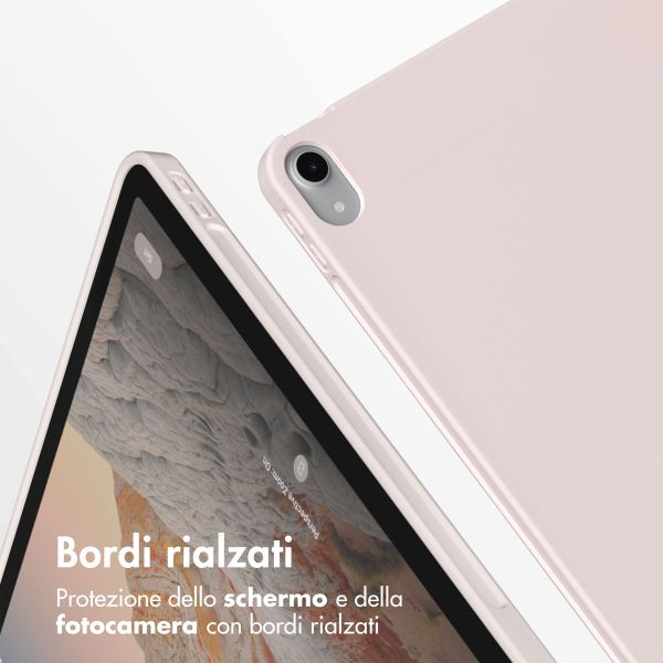 Accezz Cover a libro in silicone Smart Apple iPad 11 (2025) 11 pollici A16 / iPad 10 (2022) 10.9 pollici - Rosa