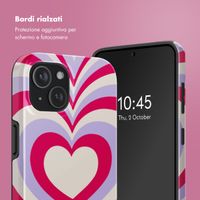 Selencia Cover posteriore Vivid con MagSafe Apple iPhone 15 - Double Hearts Rubine Red Lilac