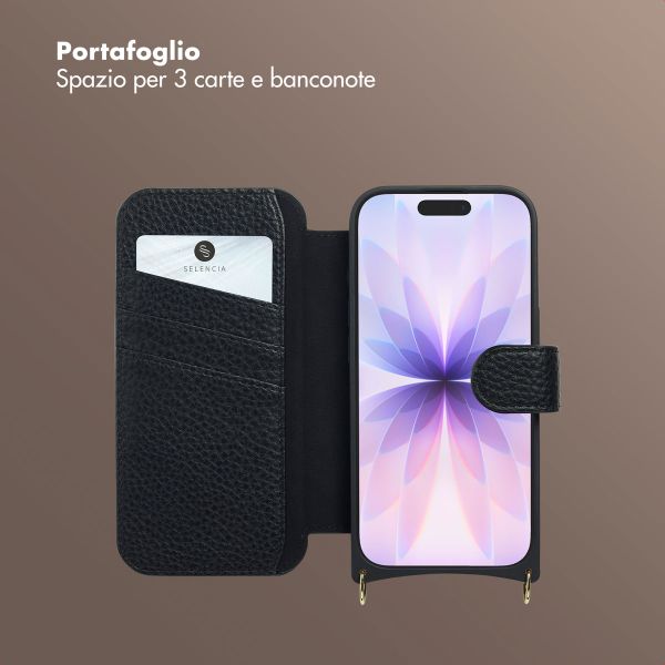 Selencia Cover Riva con MagSafe e cordino Apple iPhone 17 - Nero
