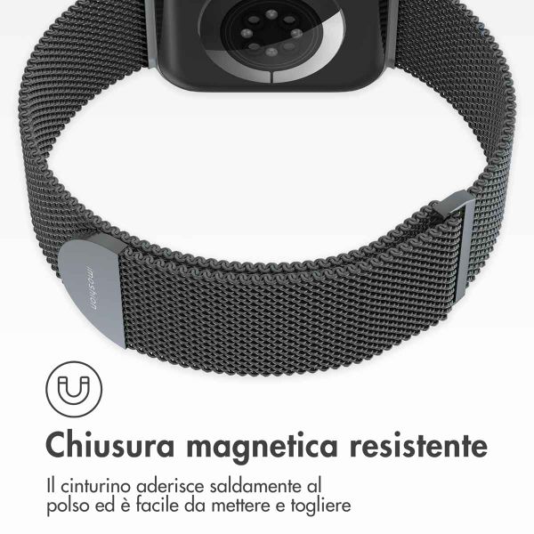 imoshion Cinturino milanese magnetico Apple Watch | 38/40/41/42 mm - Taglia M - Space Grey