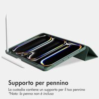 Accezz Cover a libro in silicone Smart Apple iPad Pro 11 (2025) M5 / (2024) M4 - Verde scuro