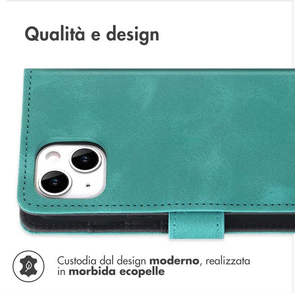 imoshion Cover a libro con Cordino Apple iPhone 14 / 13 - Turchese