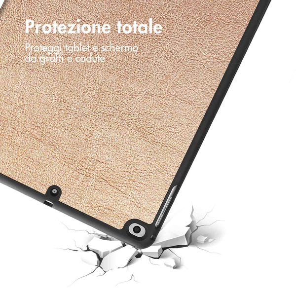 imoshion Cover a libro Trifold Apple iPad 6 (2018) 9.7 pollici / iPad 5 (2017) 9.7 pollici / Air 2 (2014)/Air 1 (2013) - Oro rosa