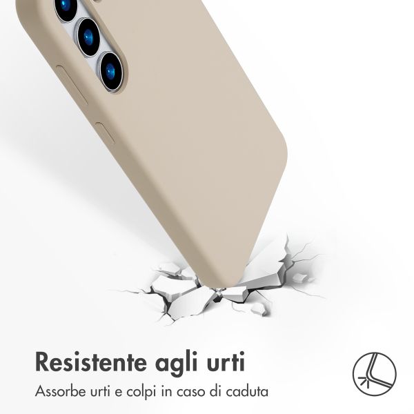 Accezz Cover in silicone liquido con MagSafe Samsung Galaxy S25 Plus - Stone