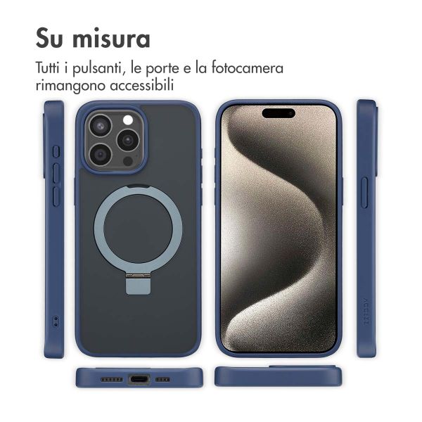 Accezz Cover con anello e supporto con MagSafe Apple iPhone 15 Pro Max - Blu