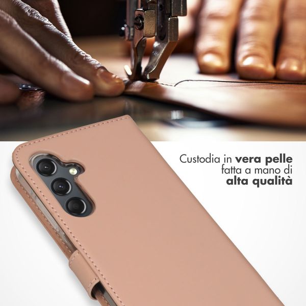 Selencia Cover a libro in vera pelle Samsung Galaxy A25 (5G) - Dusty Pink