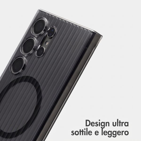 Accezz Cover Lite con MagSafe | Fluted | Samsung Galaxy S24 Ultra - Nero