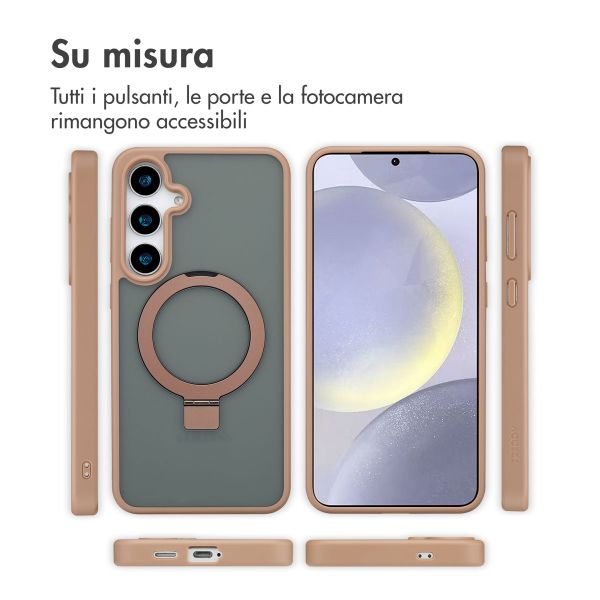 Accezz Cover con anello e supporto con MagSafe Samsung Galaxy S24 Plus - Marrone