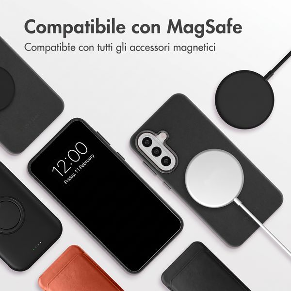 Accezz Cover in Pelle con MagSafe Samsung Galaxy A57 (5G) - Onyx Black