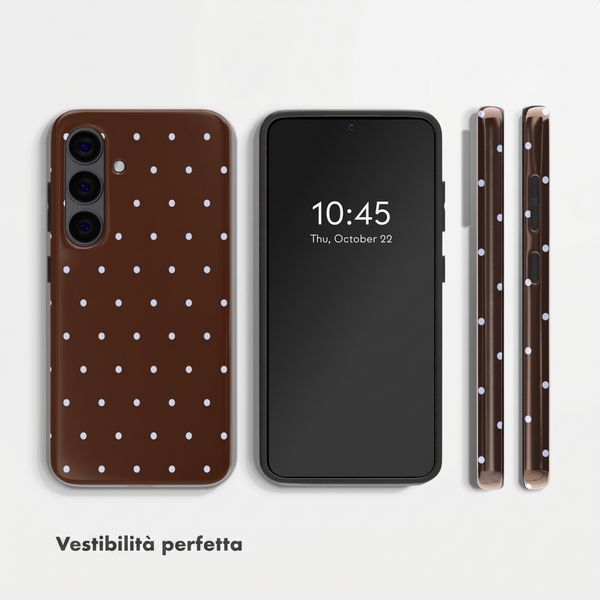 Selencia Cover posteriore Vivid con MagSafe Samsung Galaxy S24 - Happy Dots Chocolate