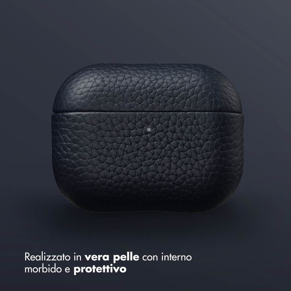 Accezz Cover in vera pelle  Apple Airpods Pro 3 - Blu scuro