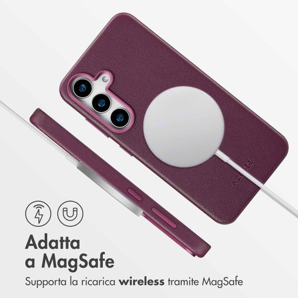 Accezz Cover in Pelle con MagSafe Samsung Galaxy S25 Plus - Heath Purple