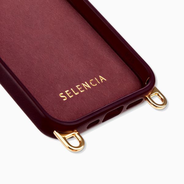 Selencia Cover posteriore Rivièra con MagSafe con ganci rimovibili Apple iPhone 14 / 13 - Bold Burgundy