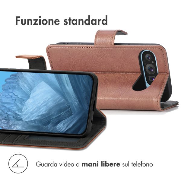 imoshion Cover a libro di Lusso Google Pixel 9 Pro XL - Marrone