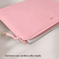 Selencia Cover per laptop in velluto a coste 15-16 pollici - Sleeve per laptop - Soft Blush
