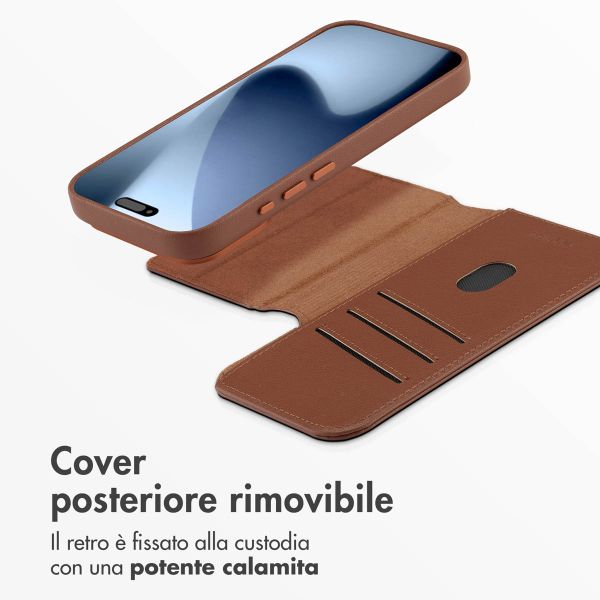 Accezz Cover in pelle 2 in 1 con MagSafe Apple iPhone 17 Pro - Sienna Brown