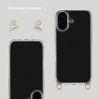 Selencia Cover trasparente con ganci rimovibili + cinturino da polso con pietre naturali Apple iPhone 16 - Earth Tones