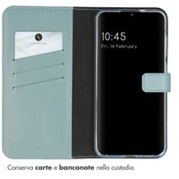 Selencia Cover a libro in vera pelle Samsung Galaxy S24 Plus - Air Blue